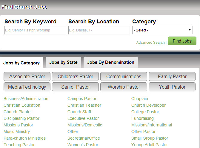 Christian church job positions